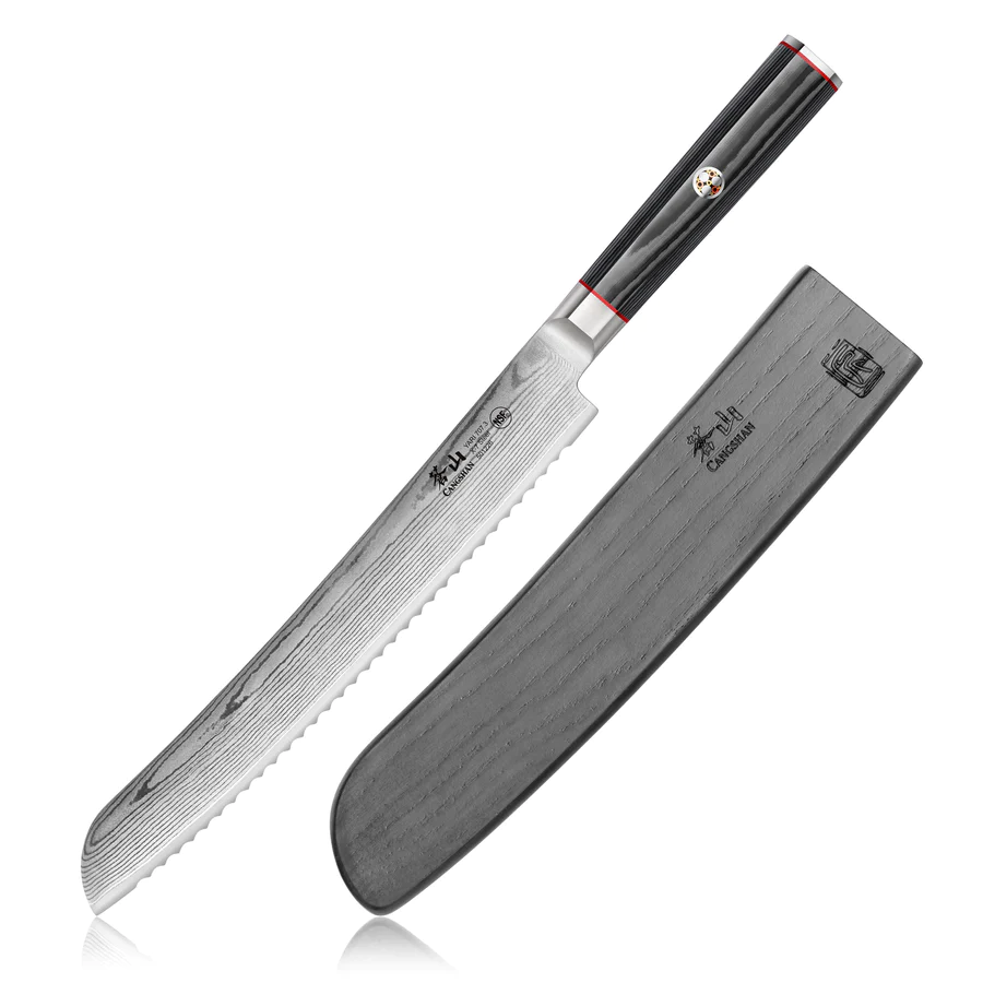 YARI Series 9-Inch Bread Knife with Sheath