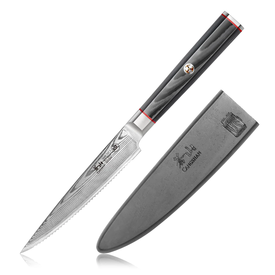 YARI Series 5-inch Serrated Utility Knife with Sheath